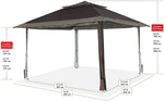 CROWN SHADES 13x13 Canopy Pop up Gazebo Yard Gazebo Canopy, Patented One Push Tent Canopy with Full Auto Awnings, Two Tiered Vented Top, Wheeled Carry Bag, 4 Ropes & Upgrade Stakes, Beige & Coffee